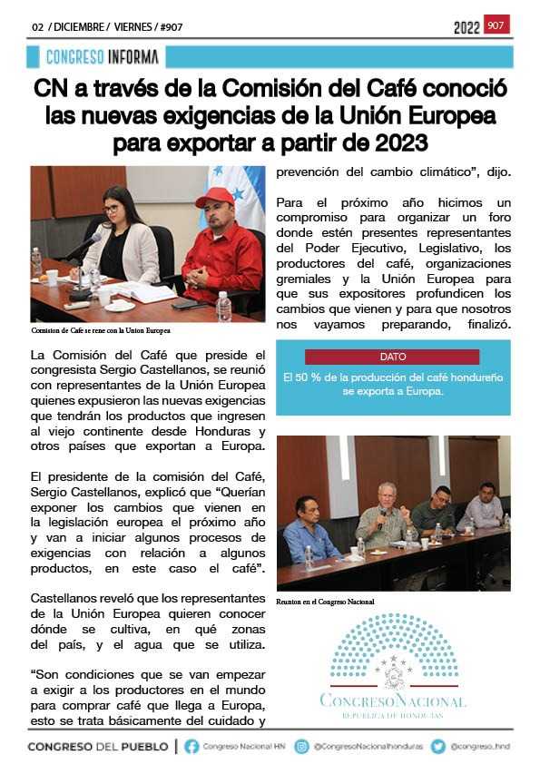CN a través de la Comisión del Café conoció las nuevas exigencias de la Unión Europea para exportar a partir de 2023